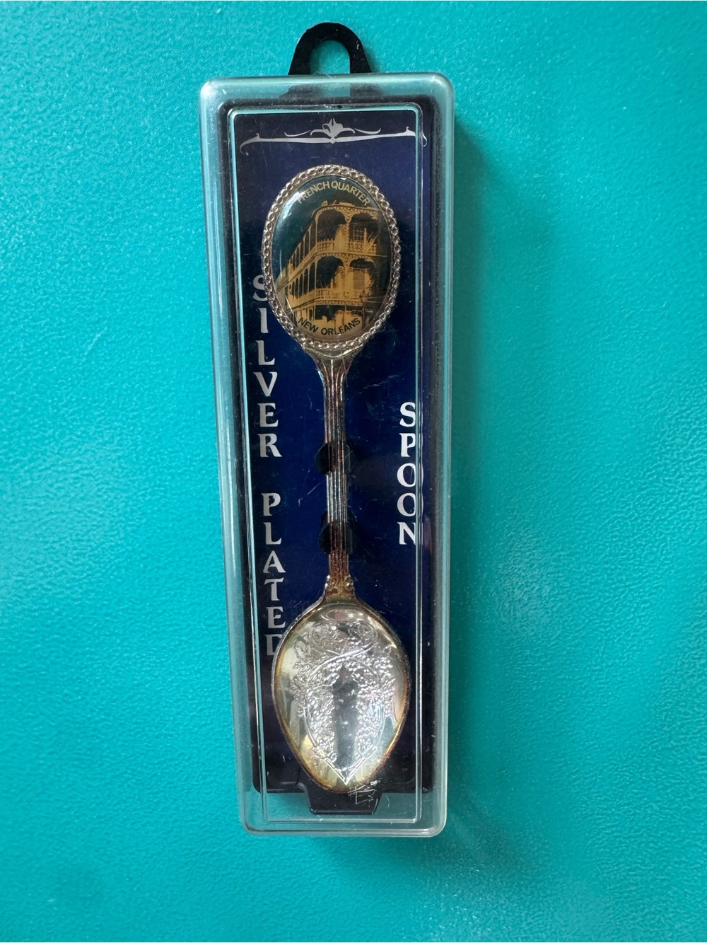 Vintage New Orleans French Quarter Silver Plated Souvenir Spoon w/ Original Case